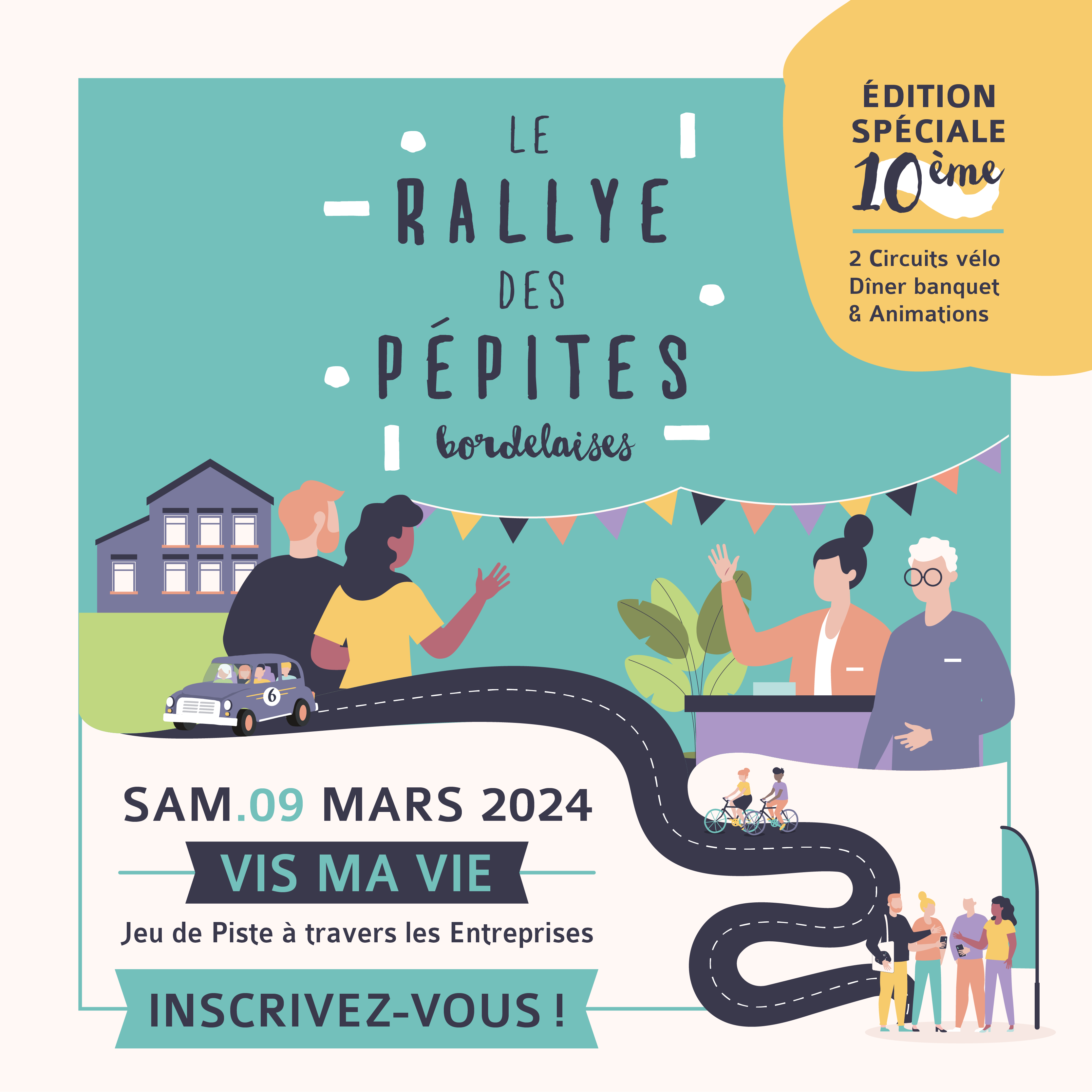 Visuel réseaux sociaux, Instagram, Rallye des Pépites Bordelaises