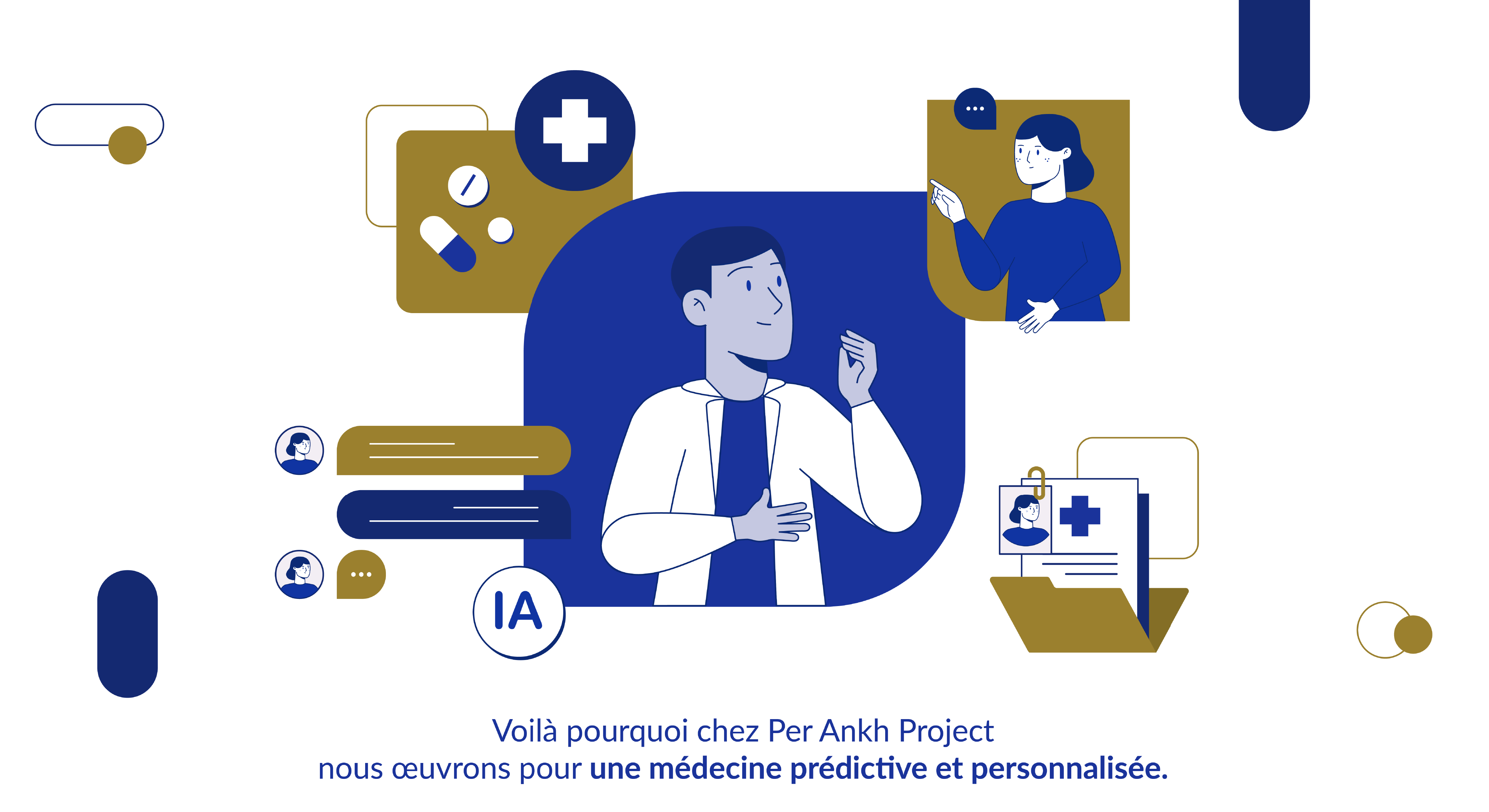 Planche d'illustration sur le thème de la médecine prédictive et personnalisée, pour le storyboard du motion design