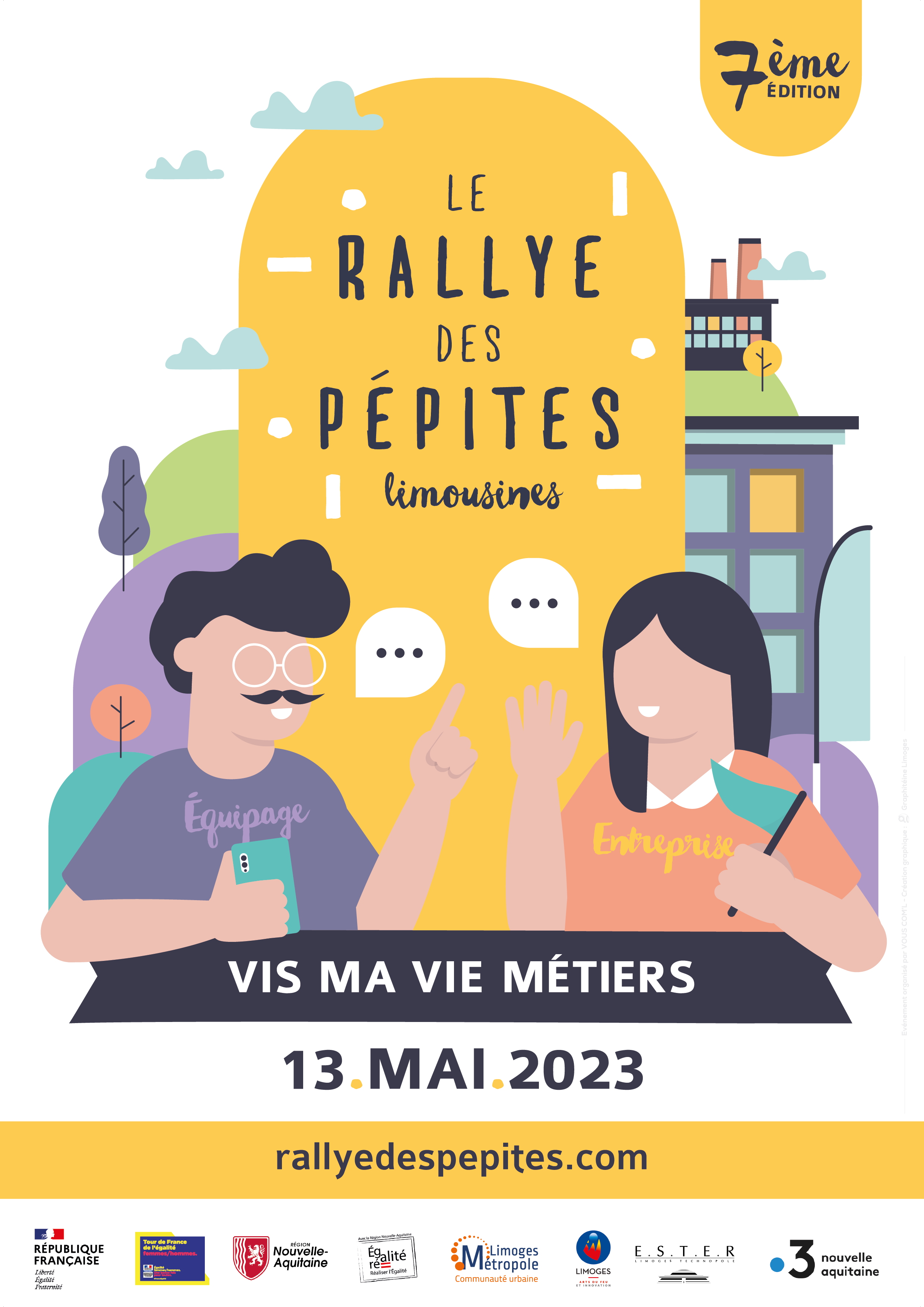 Illustration graphique pour l'affiche du Rallye des Pépites Limousines