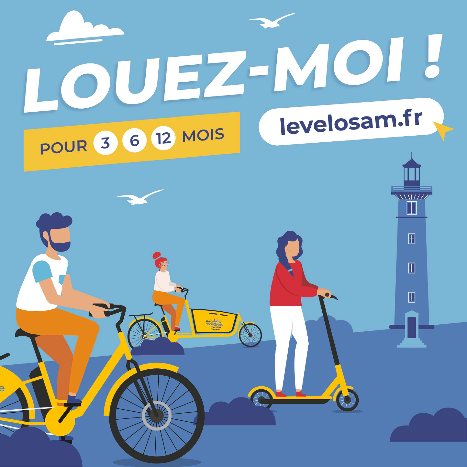 Publication instagram pour le service de location de vélo de Sète