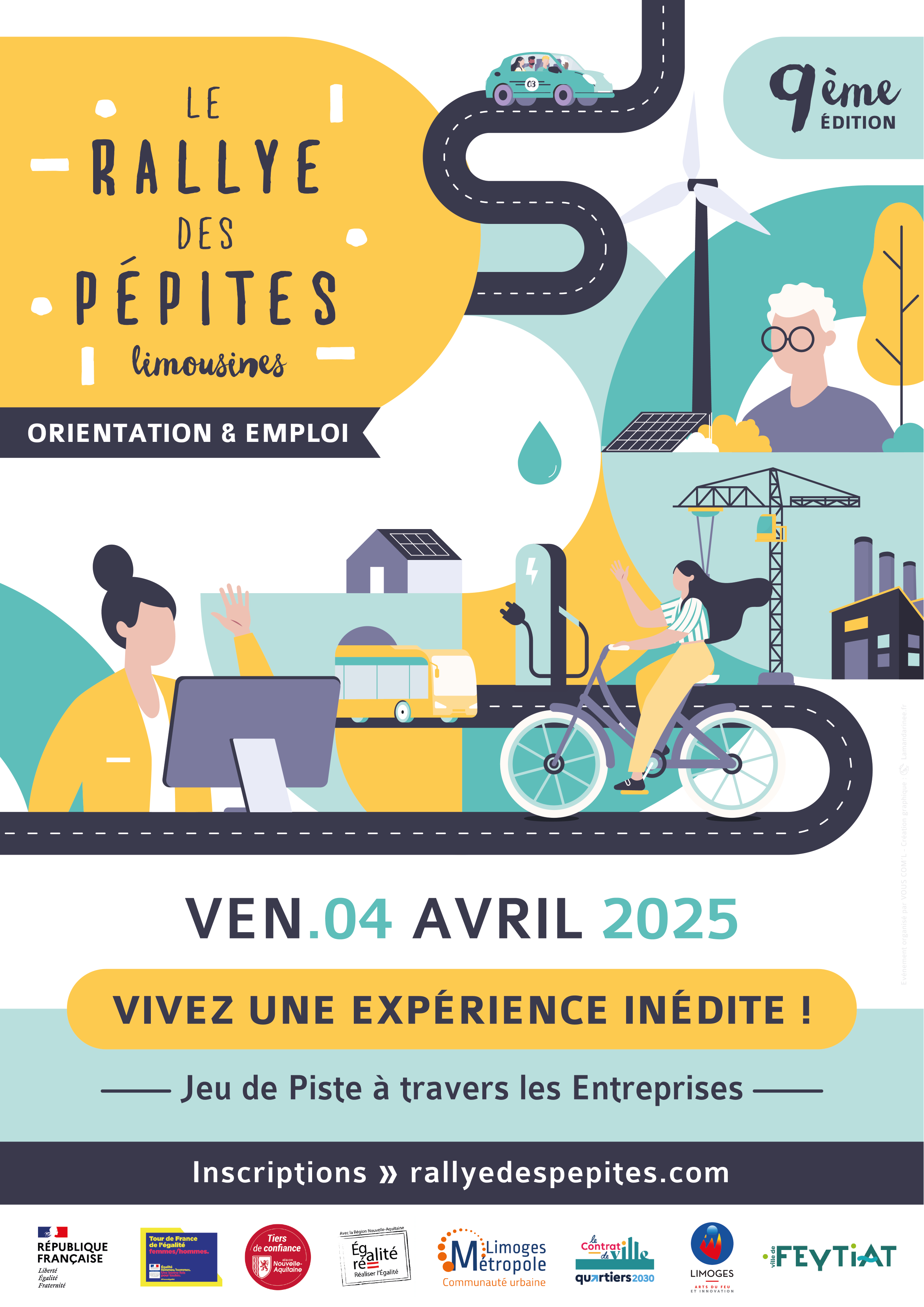 Affiche pour la communication illustrée du Rallye des Pépites Limousines 2025